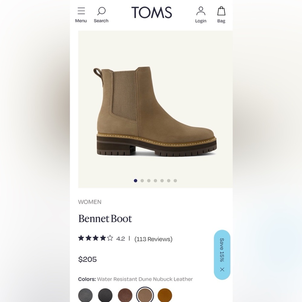 Toms Tan Bennet Ankle Boots